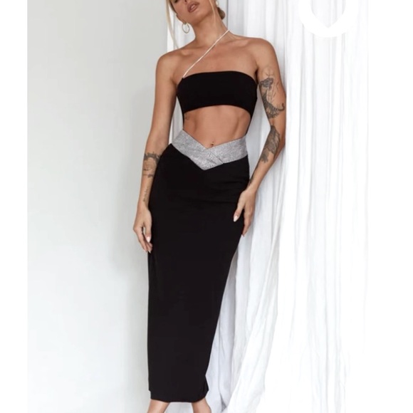 Selfie Leslie Dresses & Skirts - Black Diamante Dress✨